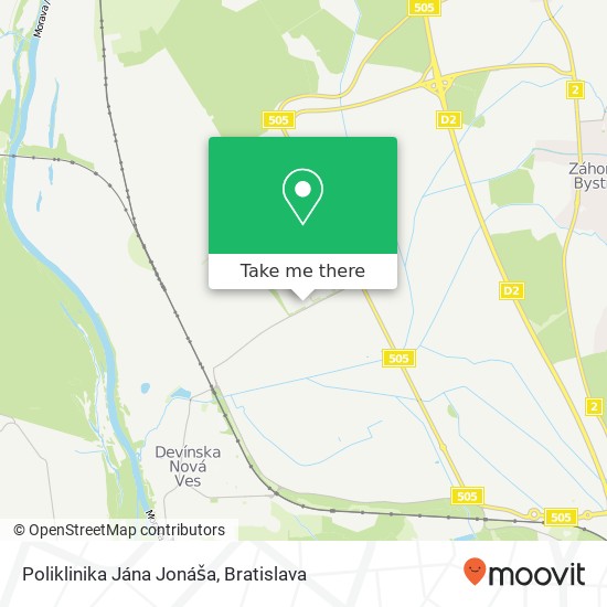 Poliklinika Jána Jonáša mapa