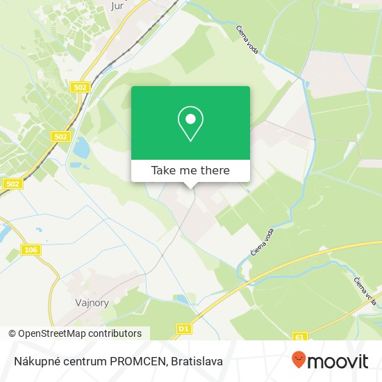 Nákupné centrum PROMCEN mapa