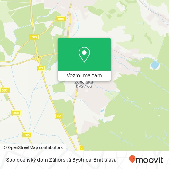 Spoločenský dom Záhorská Bystrica mapa