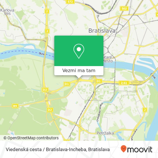 Viedenská cesta / Bratislava-Incheba mapa