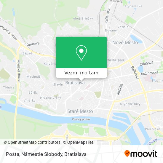 Pošta, Námestie Slobody mapa