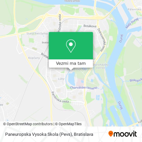 Paneuropska Vysoka Skola (Pevs) mapa