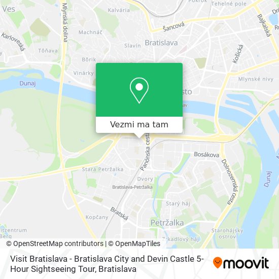 Visit Bratislava - Bratislava City and Devin Castle 5-Hour Sightseeing Tour mapa