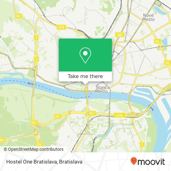 Hostel One Bratislava mapa
