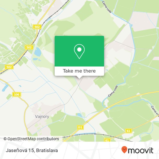 Jaseňová 15 mapa