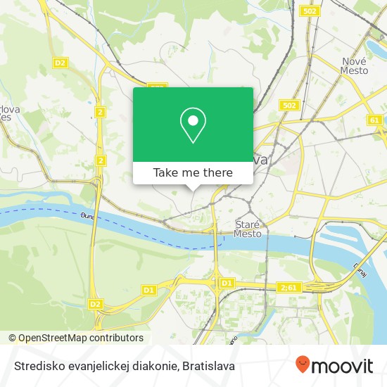 Stredisko evanjelickej diakonie mapa