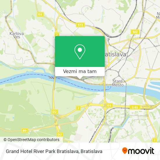 Grand Hotel River Park Bratislava mapa
