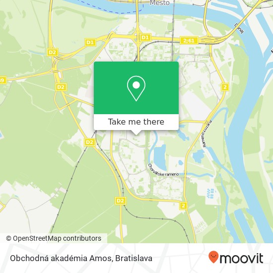 Obchodná akadémia Amos mapa