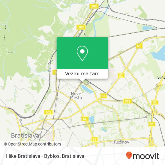 I like Bratislava - Byblos mapa