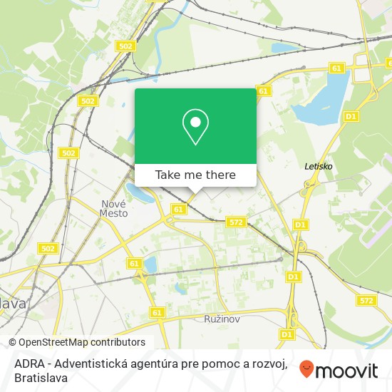 ADRA - Adventistická agentúra pre pomoc a rozvoj mapa