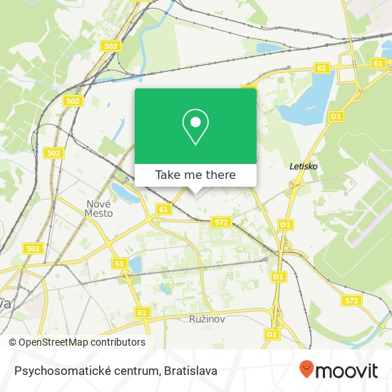 Psychosomatické centrum mapa