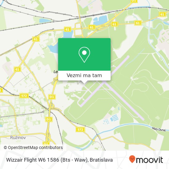 Wizzair Flight W6 1586 (Bts - Waw) mapa