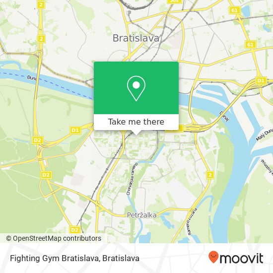 Fighting Gym Bratislava mapa