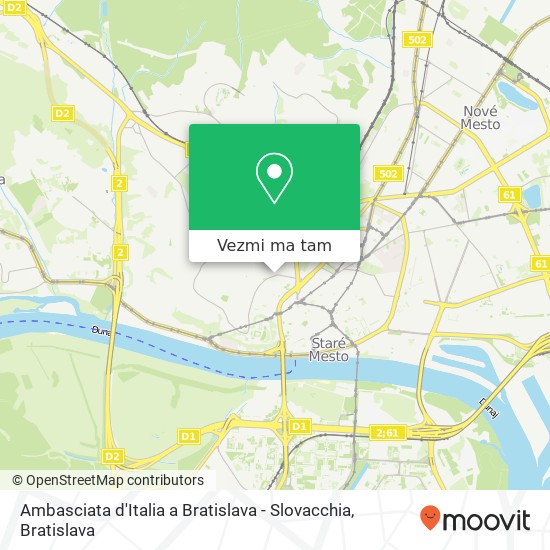 Ambasciata d'Italia a Bratislava - Slovacchia mapa