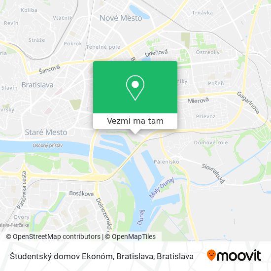 Študentský domov Ekonóm, Bratislava mapa