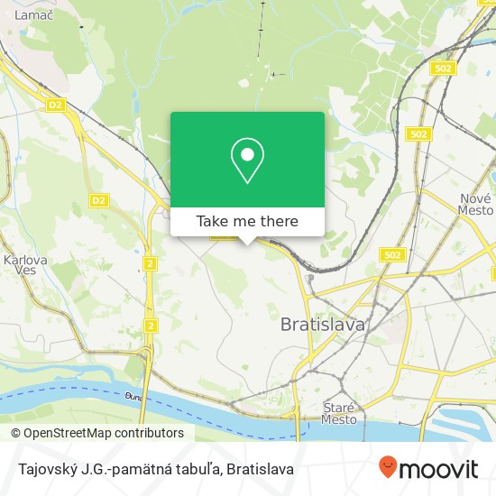 Tajovský J.G.-pamätná tabuľa mapa