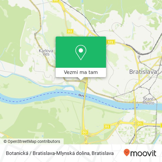 Botanická / Bratislava-Mlynská dolina mapa