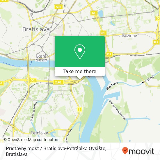 Prístavný most / Bratislava-Petržalka Ovsište mapa