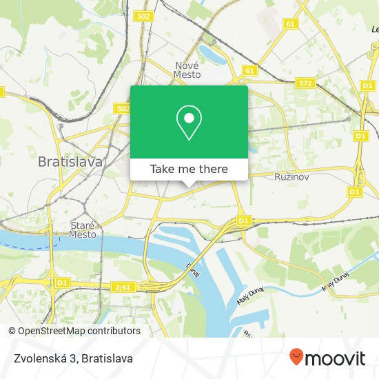 Zvolenská 3 mapa