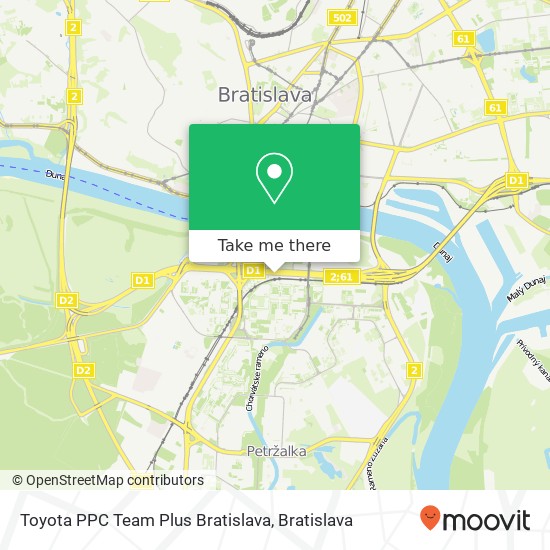 Toyota PPC Team Plus Bratislava mapa