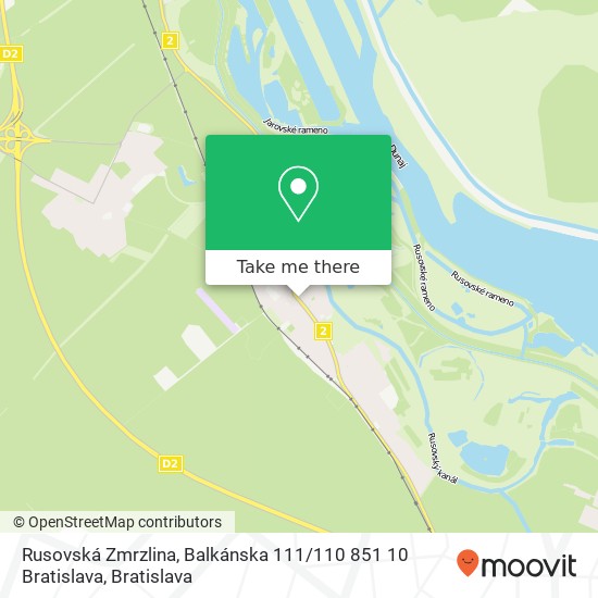 Rusovská Zmrzlina, Balkánska 111 / 110 851 10 Bratislava mapa