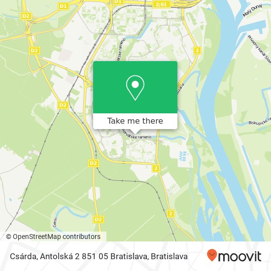 Csárda, Antolská 2 851 05 Bratislava mapa