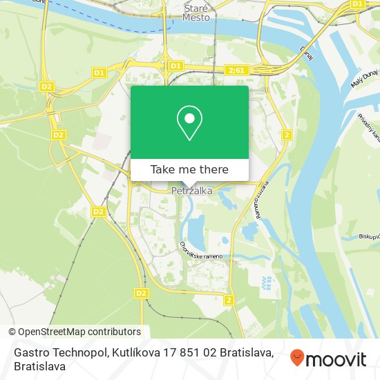 Gastro Technopol, Kutlíkova 17 851 02 Bratislava mapa