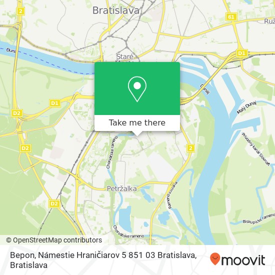 Bepon, Námestie Hraničiarov 5 851 03 Bratislava mapa