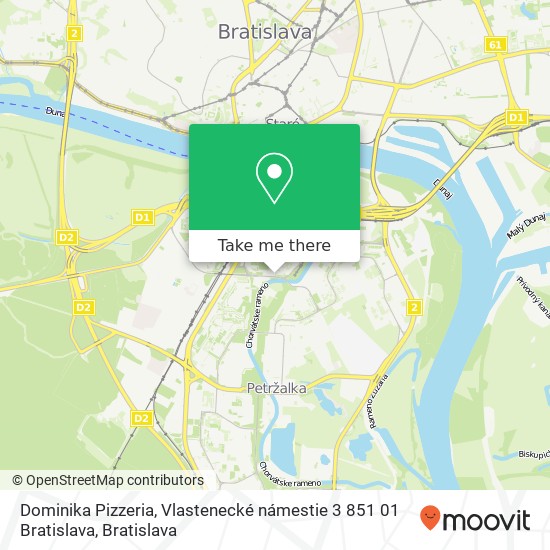 Dominika Pizzeria, Vlastenecké námestie 3 851 01 Bratislava mapa