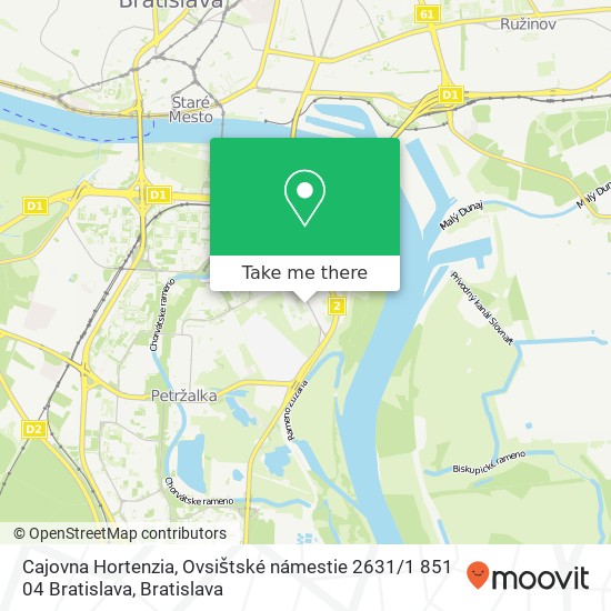 Cajovna Hortenzia, Ovsištské námestie 2631 / 1 851 04 Bratislava mapa
