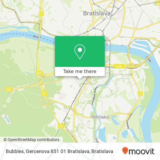 Bubbles, Gercenova 851 01 Bratislava mapa