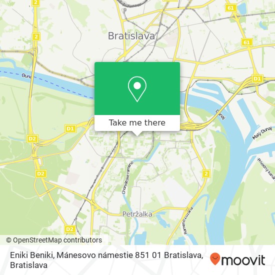 Eniki Beniki, Mánesovo námestie 851 01 Bratislava mapa