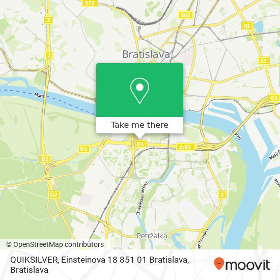 QUIKSILVER, Einsteinova 18 851 01 Bratislava mapa
