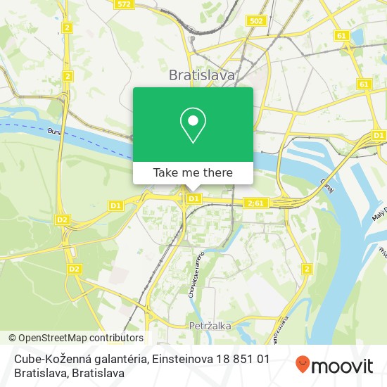 Cube-Koženná galantéria, Einsteinova 18 851 01 Bratislava mapa