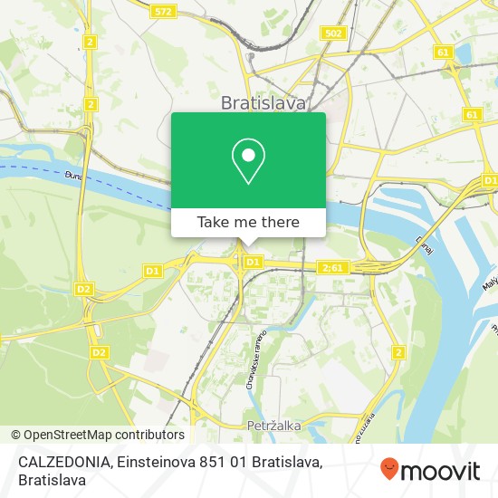 CALZEDONIA, Einsteinova 851 01 Bratislava mapa