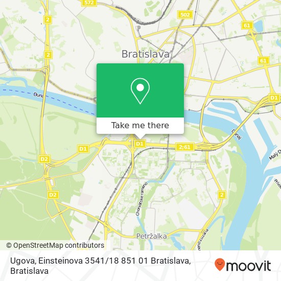 Ugova, Einsteinova 3541 / 18 851 01 Bratislava mapa