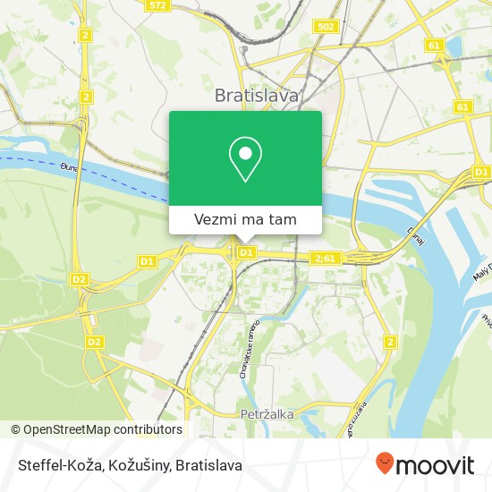 Steffel-Koža, Kožušiny, Einsteinova 18 851 01 Bratislava mapa