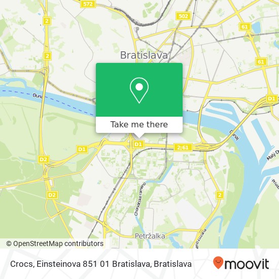 Crocs, Einsteinova 851 01 Bratislava mapa