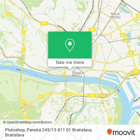 Plutoshop, Panská 245 / 13 811 01 Bratislava mapa