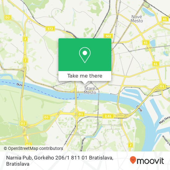 Narnia Pub, Gorkého 206 / 1 811 01 Bratislava mapa