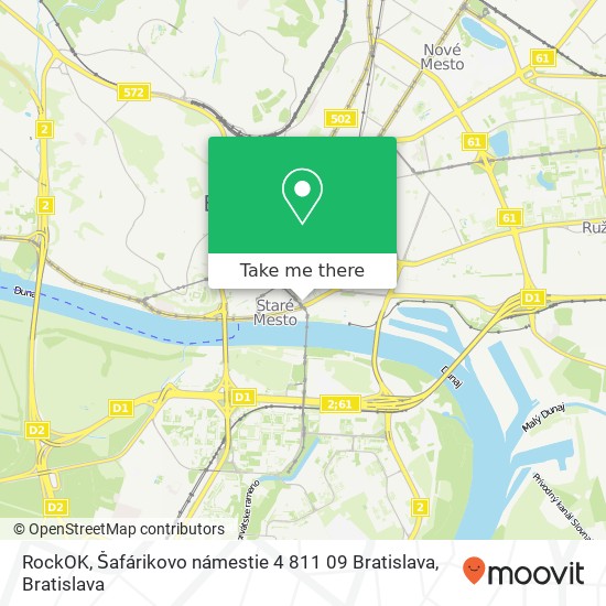 RockOK, Šafárikovo námestie 4 811 09 Bratislava mapa