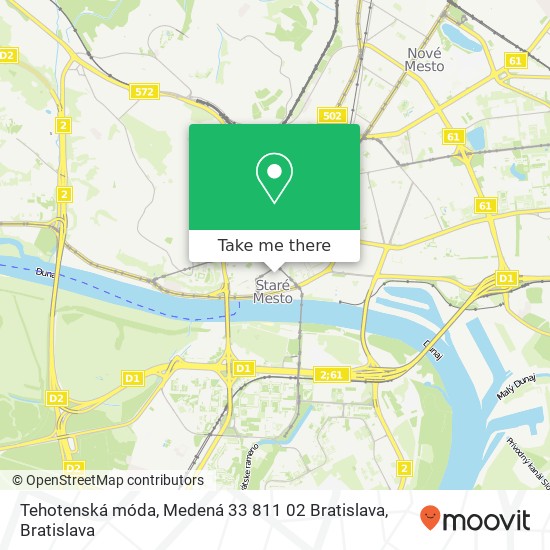 Tehotenská móda, Medená 33 811 02 Bratislava mapa