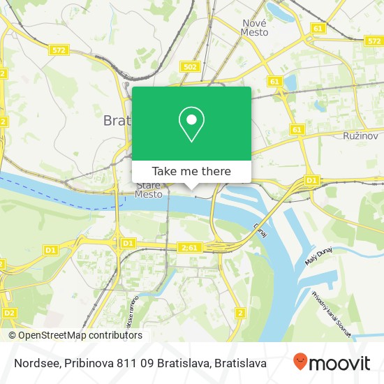 Nordsee, Pribinova 811 09 Bratislava mapa