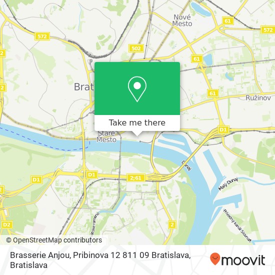 Brasserie Anjou, Pribinova 12 811 09 Bratislava mapa