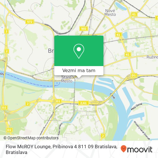 Flow McROY Lounge, Pribinova 4 811 09 Bratislava mapa