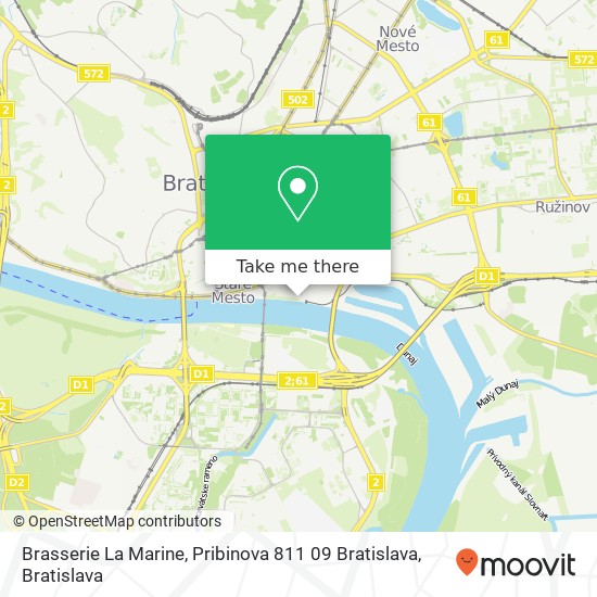 Brasserie La Marine, Pribinova 811 09 Bratislava mapa