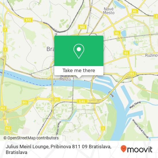 Julius Meinl Lounge, Pribinova 811 09 Bratislava mapa