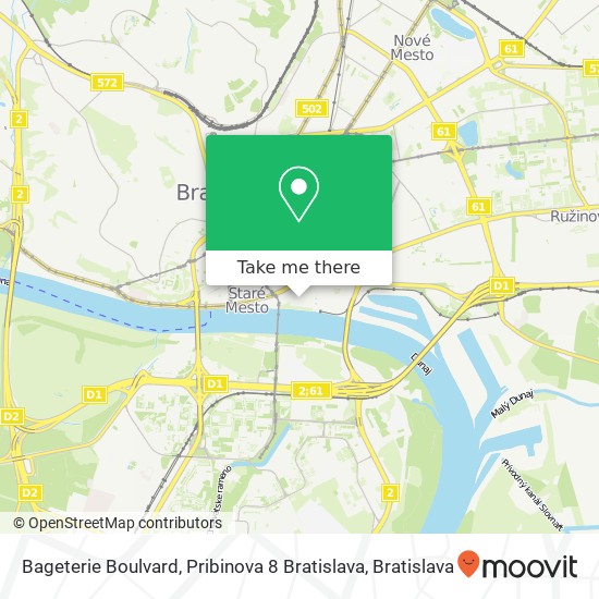 Bageterie Boulvard, Pribinova 8 Bratislava mapa