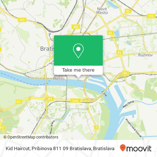 Kid Haircut, Pribinova 811 09 Bratislava mapa