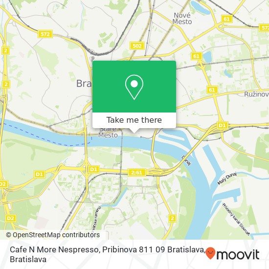 Cafe N More Nespresso, Pribinova 811 09 Bratislava mapa